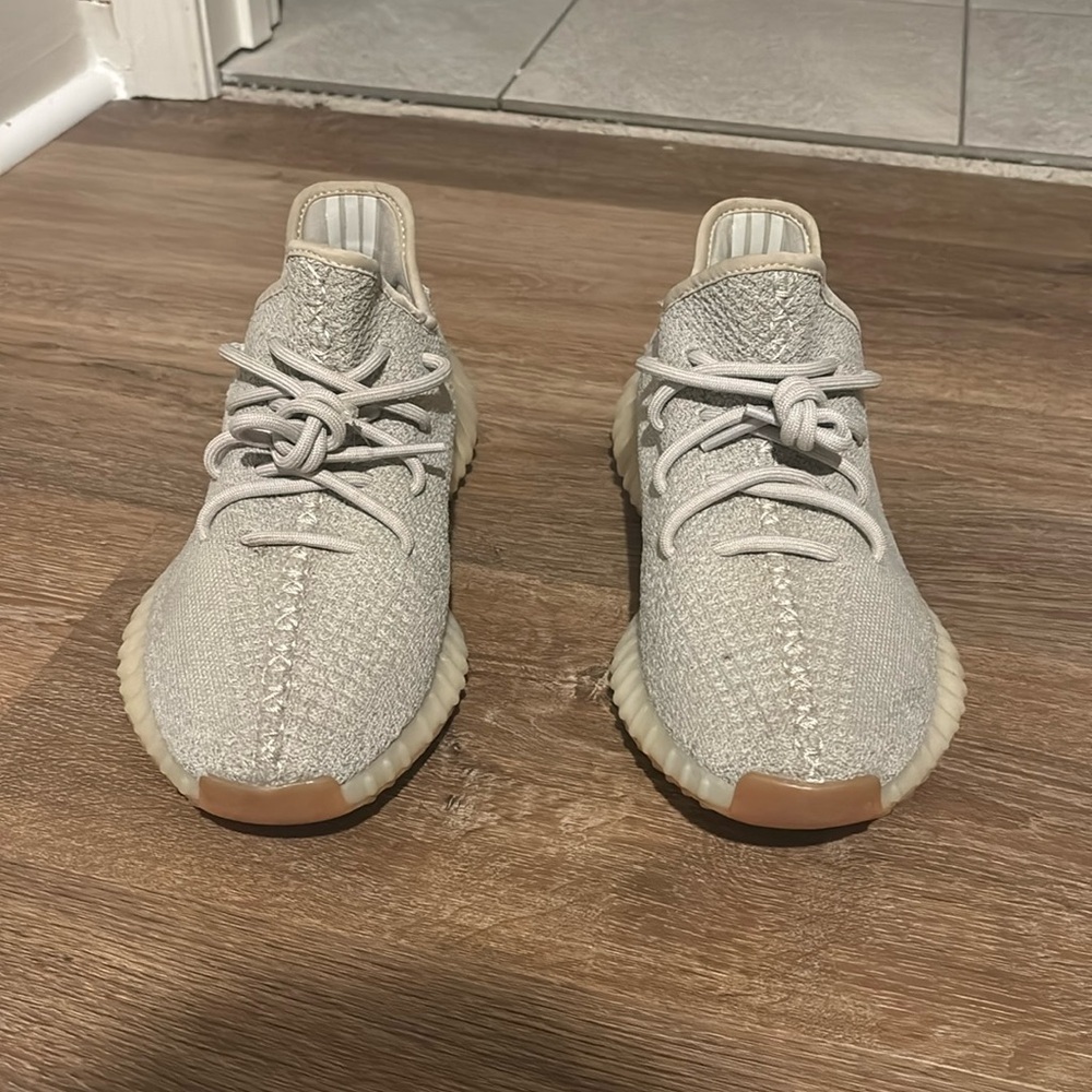 Selling these used Yeezy Boost 350 V2 'Sesame'. They are light gray.